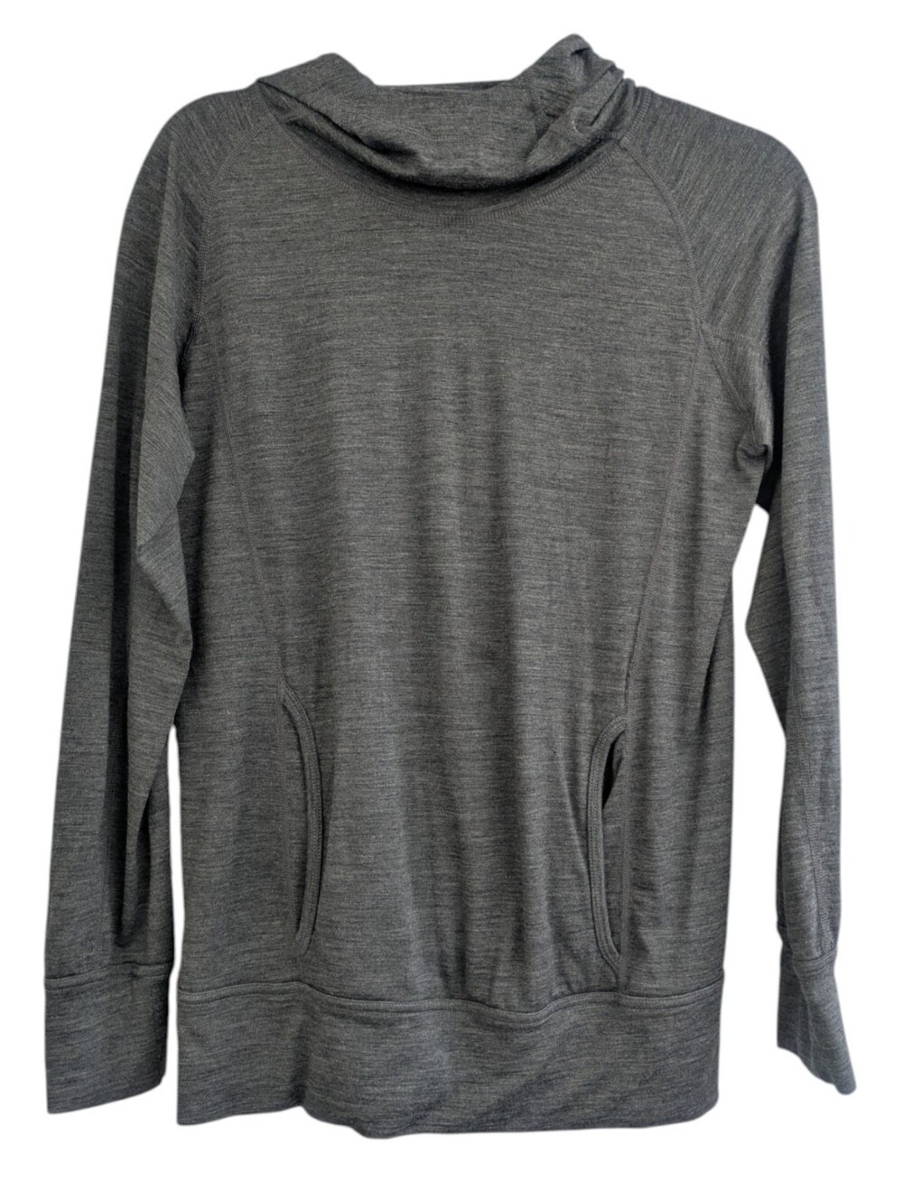 Ibex Charcoal Gray Merino Wool Hooded Long Sleeve